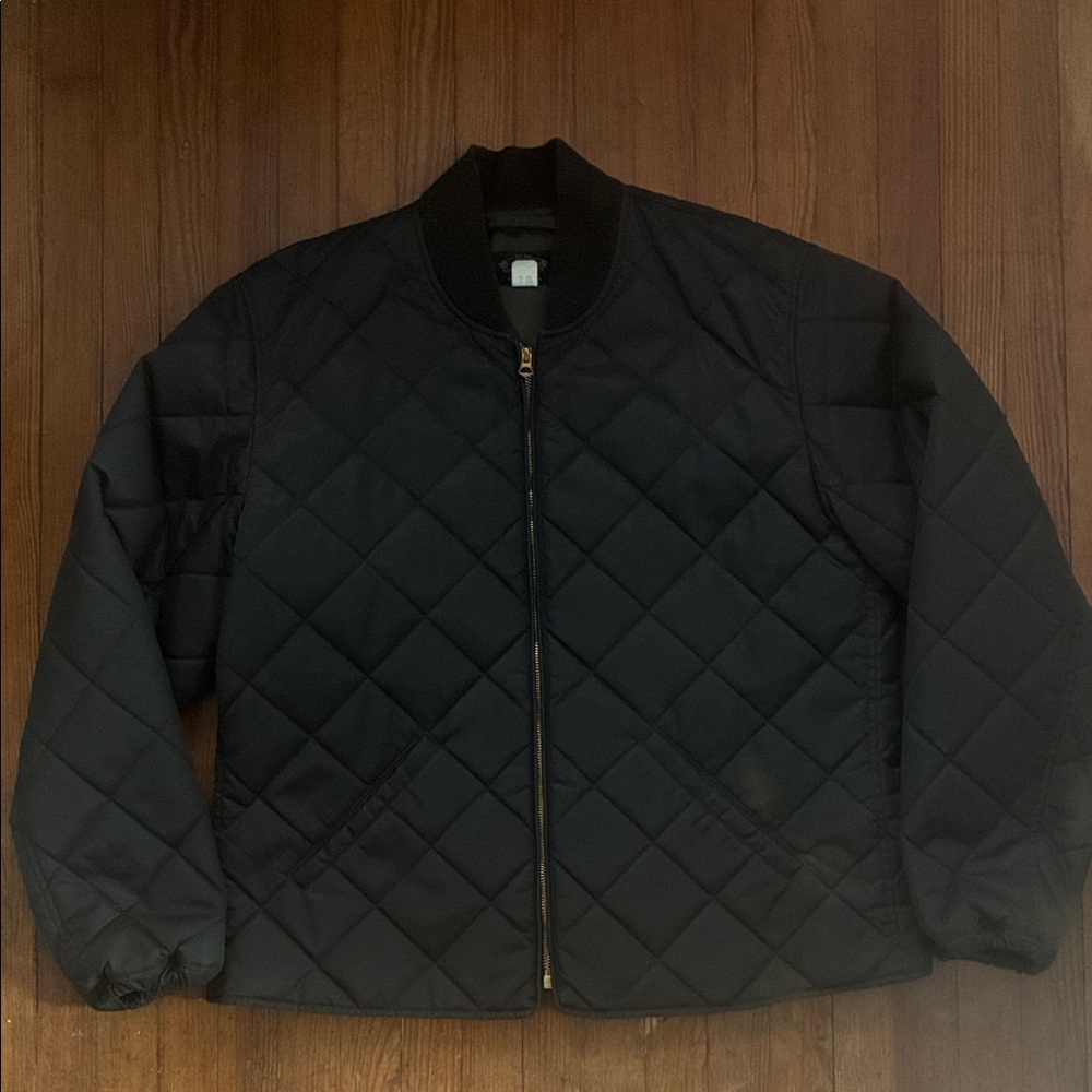 Ralph Lauren Double RL Black Quilted Bomber Jacket
